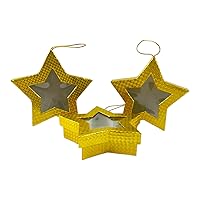 Expo International Value Pack of 3 Hologram Ornament Star Window-Gold Gift Boxes