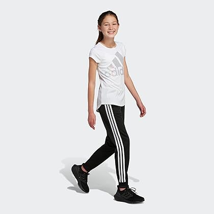 adidas Girls' Short Sleeve Rainbow Scoop Neck Tee T-Shirt