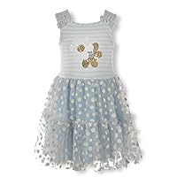 Little Lass Girls' Sequin Flower Dress