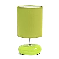 Simple Designs LT1153-GRN Petite Circle Stone Table Lamp for Bedroom, Kids Room, Office, Living Room, Nursery, Reading Nook, Green