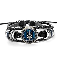 Ukrainian Bracelet - Ukraine Bracelet - Ukrainian Jewelry - Ukraine Trident - Ukraine Flag Bracelets Ukraine Patriotic Gift Ukrainian Wristband Ukrainian Meaningful Gifts for Loved Ones