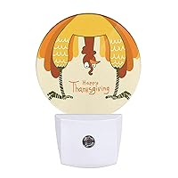 Happy Thanksgiving Funny Turkey Night Light Plug in Autumn Fall Night Lamp Auto Sensor Energy Saving LED Gifts for Boys Girls Men Women
