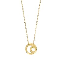 Jewelry Affairs 14K Yellow Gold Mini Moon And Star Pendant Necklace, 16 To 18 Inches Adjustable