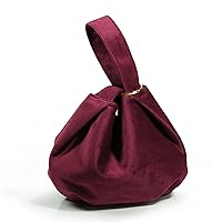 Women Clutch Velvet Top Handle Bag Wristlet Small Tote Purse