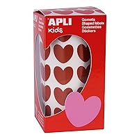 APLI KIDS 16731 Roll of 900 Red Heart Stickers 20 x 18 mm