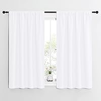 NICETOWN Kitchen Curtains, Short Home Decoration Curtains & Drapes, Small Window Draperies for Dining Room, Cupboard (White, 42 in x 54 in (W x L), Set of 2)