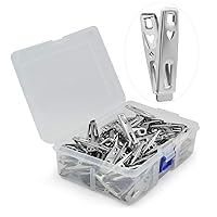 60 PCS Strong Stainless Steel Clothes Pins Metal Laundry Clips with Storage Box for Clothes Sock Food Sealing Photos