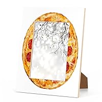 Pizza Pattern Wood Picture Frames Can Display 4X6 5X7 8x10 11x14 Inch Photos.With Hooks and Brackets, This Frames Can be Displayed Vertically or Horizontally on a Table or Wall