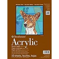 Strathmore 400 Series Acrylic Paper, Foldover Pad, 12x12 inches, 10 Sheets (246lb/400g) - Artist Paper for Adults and Students