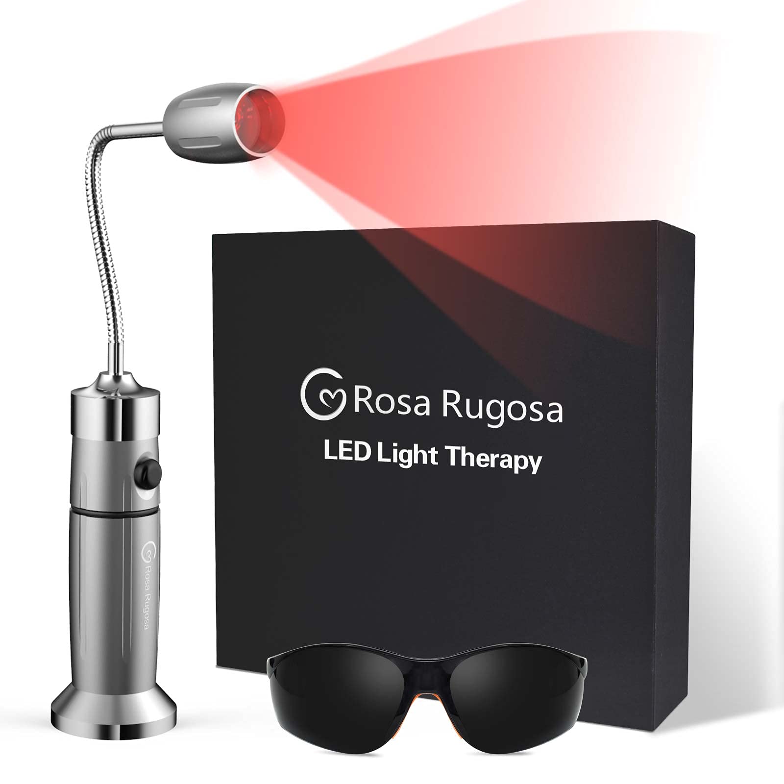 ROSA RUGOSA Red Light Therapy Device with Magnetic Stand, 630/660/850nm Led Red Light Lamp for Skin Care Joint and Muscle Pain