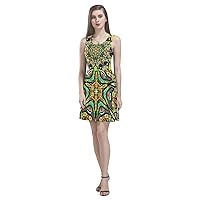 Sacred Geometry Aquarious by MAR from Thea Sleeveless Skater Dress(Model D19)