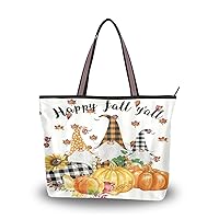 Halloween Pumpkin Tote Purse with Pockets and Compartments,Halloween Tote Bag Zippered