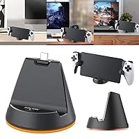 Charging Dock for PS5 Portal, 2PCS Portable Game Console Charging Stand for Playstation 5 Portal Remote with Type C Plug, Dual Fast Charging Dock, LED Light, Playstation Portal Accessories Blcak