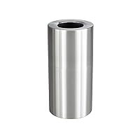 Safco Open-Top Modern Trash Can, Aluminum, 20 Gallon, Silver