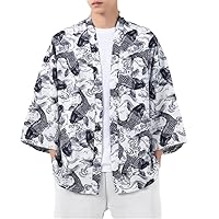 Summer 3D Printed Jacket Men Loose Outerwear Kimono Cardigan Hip Hop Windbreaker Sunscreen Thin Coat