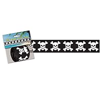 Beistle Pirate Poly Decorating Material, 3-Inch by 50-Feet, Black/White