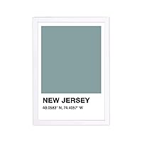 Maps and Flags Framed Wall Art Prints 'New Jersey Color Swatch' US States Maps