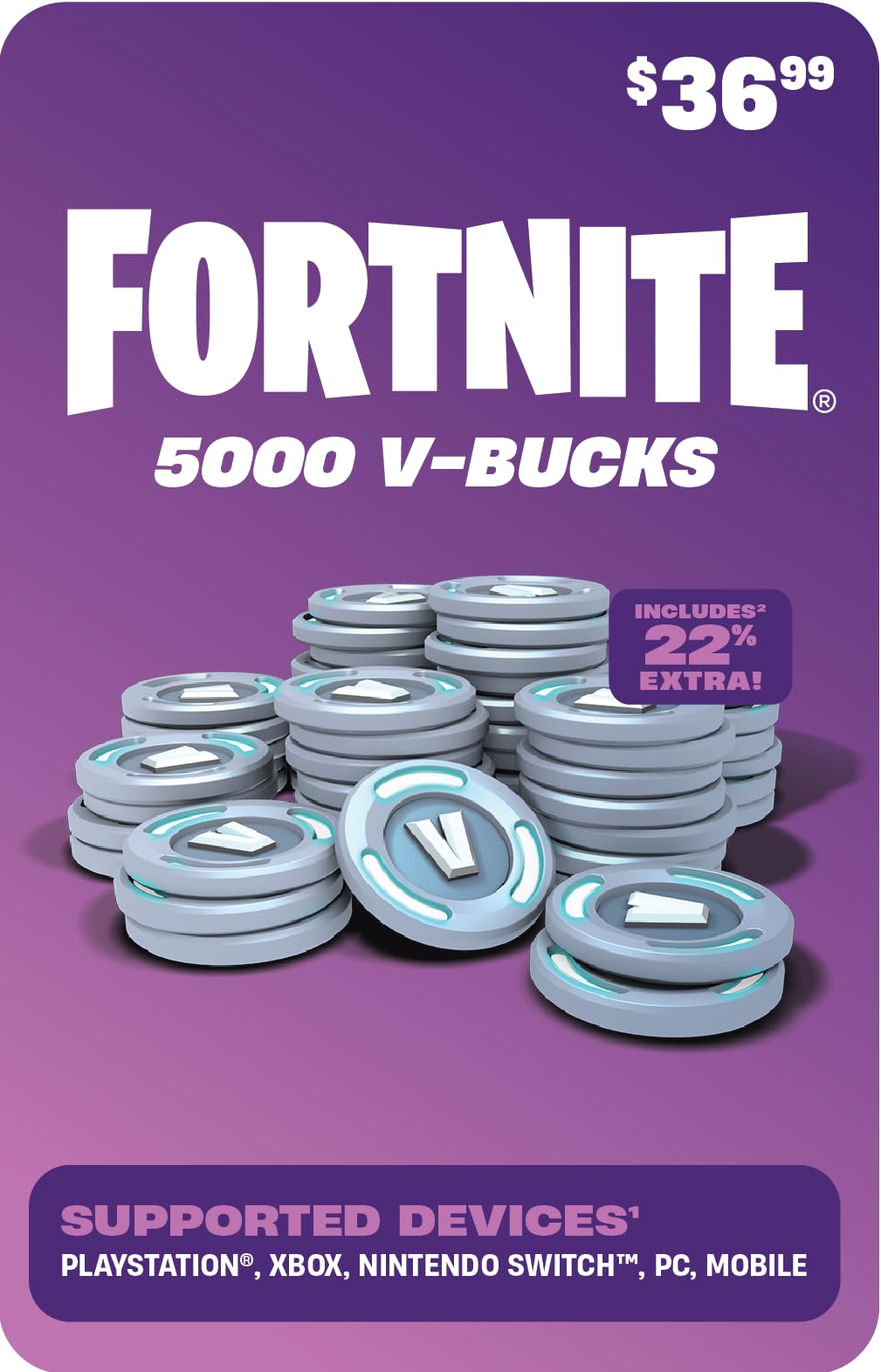 FORTNITE Digital V-Bucks 5000 - PlayStation/Xbox/Nintendo Switch/PC/Mobile [Digital Code]
