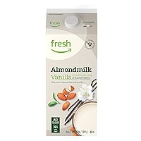 Amazon Fresh Brand, Vanilla Almondmilk, 64 Fl Oz (Previously Happy Belly)