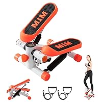 Mini Stepper for Exercise, Stair Stepper with Resistance Band and Calories Count, Health & Fitness Exercise Stepping Machine for Exercise Fitness Office Home