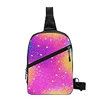 Colorful Starlight Print Sling Bag For Women And Men Fashion Folding Chest Bag Adjustable Crossbody Travel Shoulder Bag