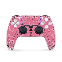 MightySkins Gaming Skin for PS5 / Playstation 5 Controller - Pink Bandana | Protective Viny wrap | Easy to Apply and Change Style | Made in The USA