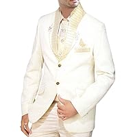Mens Cream Groom Tuxedo Suit Wedding Look 8 pc TX0169