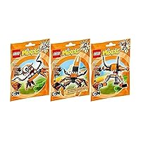 LEGO, Mixels Series 2 Bundle Set of Flexers, Kraw (41515), Tentro (41516), and Balk (41517)