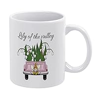 Funny Coffee Mug Lily of The Valley Buffalo Plaid Trunk Gnome Grain Flowers For Home Kitchen Office School Travel For Coffee Tea Hot Chocolate Milk Mugs Microwave Safe Whites Easter Gifts For Toddler
