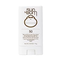 Mineral SPF 50 Sunscreen Face Stick | Vegan and Hawaii 104 Reef Act Compliant (Octinoxate & Oxybenzone Free) Broad Spectrum Natural Sunscreen with UVA/UVB Protection | .45 oz
