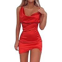 Women Ladies Square Collar Solid Color Hip Sexy Dress for Party Strap Dress
