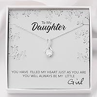 Necklace for My Daughter - My Little Girl - 14k White Gold Necklace Daughter
