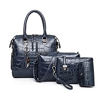 Women Fashion Handbags Tassel Pendant Wallet Tote Bag Shoulder Bag Top Handle Satchel Purse Set 4pcs