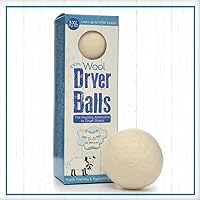 at Home, Daisy's Wool Dryer Balls for Sensitive Skin, High Moisture Absorbent, Static Reducing and Wrinkle Prevention, XL Pieces, White, 3 Count