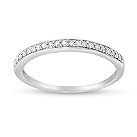 1/10 Carat Total Weight (cttw) 10K - White Diamond Stackable Band for Women