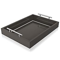 Deluxe Tray for Coffee Table – Stunning Black Tray Decor, Ottoman Tray & Bar Tray for Liquor to Style and Decorate Your Home -16x12