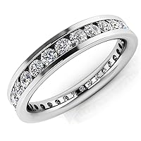 950 Platinum 2.394ct Round Diamond SI1,SI2 G-H 4.55mm Eternity Band 7.2gr Ring Size 5
