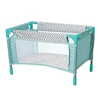 ADORA Durable and Creative Zig Zag Baby Doll Playpen Bed Toy & Carry Case, Fits Dolls, Plush Toys, and Stuffed Animals up to 16” Best for Kids Ages 3 and Up