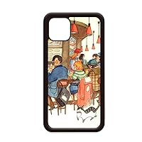 Miaoji Painting Cat Restaurant Catch Rat for iPhone 12 Pro Max Cover for Apple Mini Mobile Case Shell