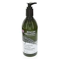 Avalon Organics Hand and Body Lotion, Lavender, 12 Ounce (Pack of 6)