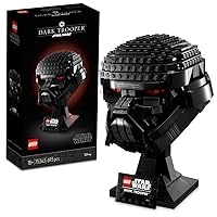 Lego 75343 Star Wars Dark Trooper Helmet Collection Wars Buildable Display Stand with Set Nane Logo