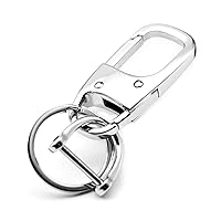 Metal Keychain Car Fob Key Chain Holder Clip with Detachable Valet Key Ring & Anti-lost D-ring for Men and Women