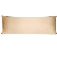 uxcell Satin Body Pillow Case, Champagne Silky Body Pillowcases for Hair and Skin, 21x60 Long Pillow Covers with Zipper Closure
