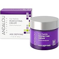 Andalou Naturals Goji Peptide Perfecting Cream, Age Defying Face Cream, Resveratrol CoQ10 Face Moisturizer, Supports Skin Collagen and Elastin & Helps Fight Fine Lines & Wrinkles, 1.7 fl oz