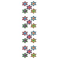 Jillson Roberts Prismatic Stickers, Judaic, Micro Stars of David, Multicolor Jewel Tones, 12-Sheet Count (S7530)