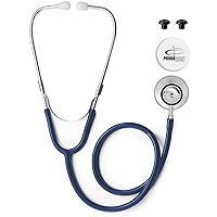 DS-9290-BL Adult Size 22 Inch Stethoscope for Diagnostics and Screening Instruments, Lightweight and Aluminum Double Head Flexible Stethoscope, Blue
