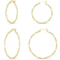 Amazon Essentials Plated Twisted Hoop Earring set