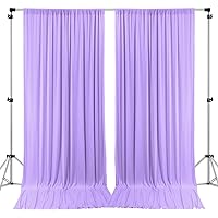 AK TRADING CO. 10 feet x 10 feet IFR Polyester Backdrop Drapes Curtains Panels with Rod Pockets - Wedding Ceremony Party Home Window Decorations - Lavender