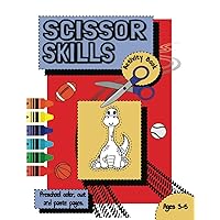 Scissor Skills Preschool Activity Book for 3-5 Year Olds: Learn the basics | Color, cut and paste together a Dinosaur Habitat, Racetrack, Football Field, Puzzles and more