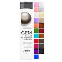 Gem Lites Brown Tahitian Pearl Colorditioner, Color Depositing Conditioner with Bondfix Bond Rebuilder, Semi Permanent Hair Colour Glaze, Removes Unwanted Warmth in Brunettes